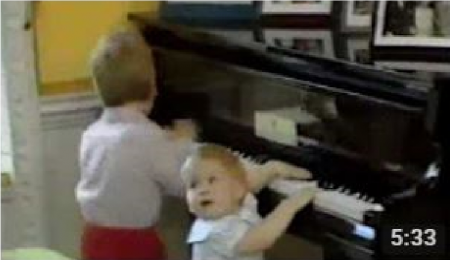 Prince William & Prince Harry Playing The Piano * England